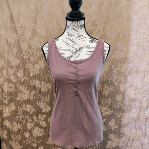 A New Day Rose Pink Ribbed Tank Top, Size Large, Gently Used
